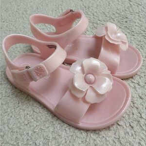 New Cat and Jack Toddler Pink Flower Jelly Sandals